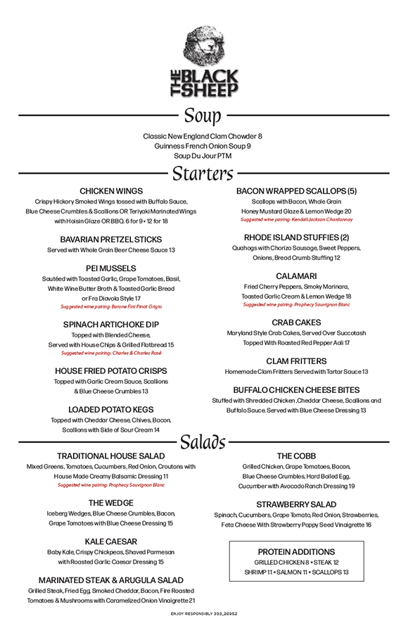 Black Sheep dinner